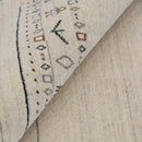 Beige Contemporary Pattern Hand Loomed Wool Area Rug
