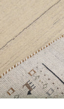 Beige Contemporary Pattern Hand Loomed Wool Area Rug