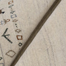 Beige Contemporary Pattern Hand Loomed Wool Area Rug