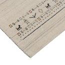 Beige Contemporary Pattern Hand Loomed Wool Area Rug