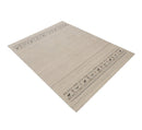 Beige Contemporary Pattern Hand Loomed Wool Area Rug