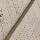 Beige Contemporary Solid Border Design Hand Loomed Wool Area Rug