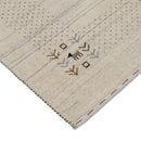 Beige Contemporary Solid Border Design Hand Loomed Wool Area Rug