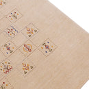 Beige Contemporary Tribal Design Hand Loomed Wool Rug
