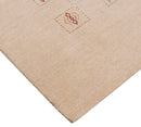 Beige Contemporary Tribal Design Hand Loomed Wool Rug
