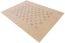 Beige Contemporary Tribal Design Hand Loomed Wool Rug