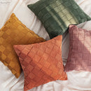 Beige corduroy woven diamond pillow cover living room bedroom