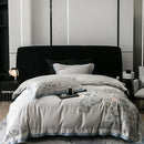 Beige cotton flowers horse embroidery bedding set bedroom decor