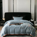 Beige cotton flowers horse embroidery bedding set bedroom decor
