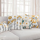 Beige daisy floral geometric pillow cover living room decor