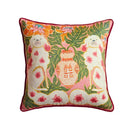 Beige egret bird pattern art pillow case for living room sofa
