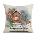 DecorBites™ Cartoon Birds Christmas Pillowcase 45X45cm - Linen Sofa Cushion Cover