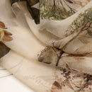 Botanica - Long Silk Scarf - Beige