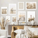 Beige Flower Grass Canvas Art