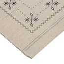 Beige Gabbeh Border Design Hand Loomed Wool Area Rug