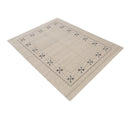 Beige Gabbeh Border Design Hand Loomed Wool Area Rug