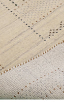 Beige Gabbeh Design Hand Loomed Wool Area Rug