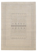 Beige Gabbeh Design Hand Loomed Wool Area Rug