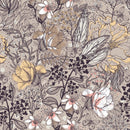 Beige Garden Flowers Wallpaper