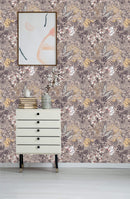 Beige Garden Flowers Wallpaper