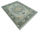 Custom made Beige, Gray and Charcoal Hand Knotted  Traditional Heriz Wool Rug