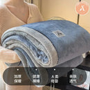Beige & gray luxury velvet plush cotton blanket bedroom throw