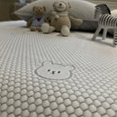Beige honeycomb bear decorbites cooling ice bean sheet set bedroom
