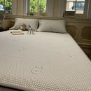 Beige honeycomb bear decorbites cooling ice bean sheet set bedroom