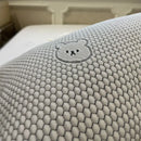 Beige honeycomb bear decorbites cooling ice bean sheet set bedroom