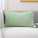 Beige knitted pompom decorative pillow cover living room decor