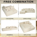 Beige L-Shape Modular Sectional Couch for Living Room