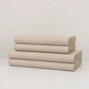 Beige leather jewelry box storage container bedroom silver hinges