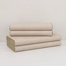 Beige leather jewelry box storage container bedroom silver hinges