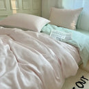 DecorBites™ Ice Silky Solid Bedding Set - Cooling Satin Smooth Quilt Cover Set