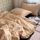 DecorBites™ Ice Silky Solid Bedding Set - Cooling Satin Smooth Quilt Cover Set