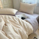 DecorBites™ Ice Silky Solid Bedding Set - Cooling Satin Smooth Quilt Cover Set