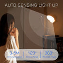 Beige motion sensor rotate night light bedroom wall lamp