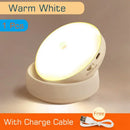 Beige motion sensor rotate night light bedroom wall lamp