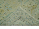 Beige, Mustard and Teal 6x9 Hand Knotted Traditional Oriental Oushak wool area rug