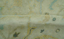 Beige, Mustard and Teal 6x9 Hand Knotted Traditional Oriental Oushak wool area rug