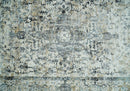 Beige, Olive and Gray and Black Antique Finish Vintage Art Silk Area Rug