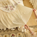Beige pink lace embroidery bedding set – bedroom floral duvet cover