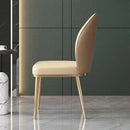Beige pleated upholstered dining set with gold legs dining room