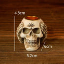 Beige resin bone skeleton candlestick holder set dining room decor