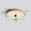 Beige speckled stone led ceiling light bedroom oval pe shade
