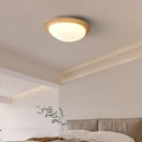 Beige speckled stone led ceiling light bedroom oval pe shade