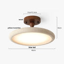Beige speckled stone led ceiling light bedroom oval pe shade