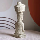 Beige stone easter island moai pukao statue living room decor