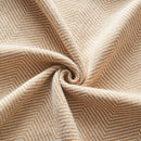 Beige & tan herringbone knit blanket living room sofa throw
