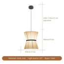 Beige tapered cocoon cloth chandelier kitchen pendant light